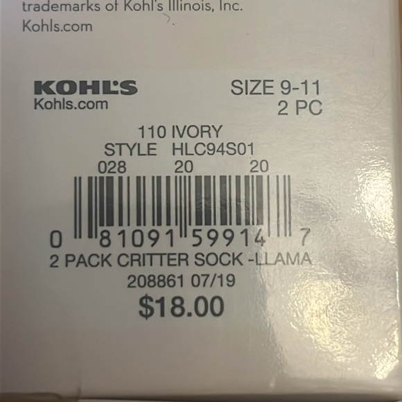Lauren Conrad Llama Novelty Socks 2pc New in Box - Picture 4 of 4